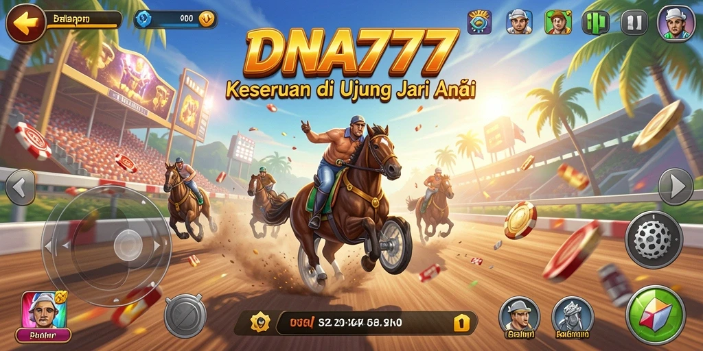 Screenshot gameplay <strong>DNA777</strong> menampilkan aksi balapan yang seru dan mendebarkan.