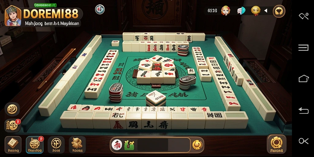 Screenshot DOREMI88 menampilkan aksi seru gameplay Mahjong.