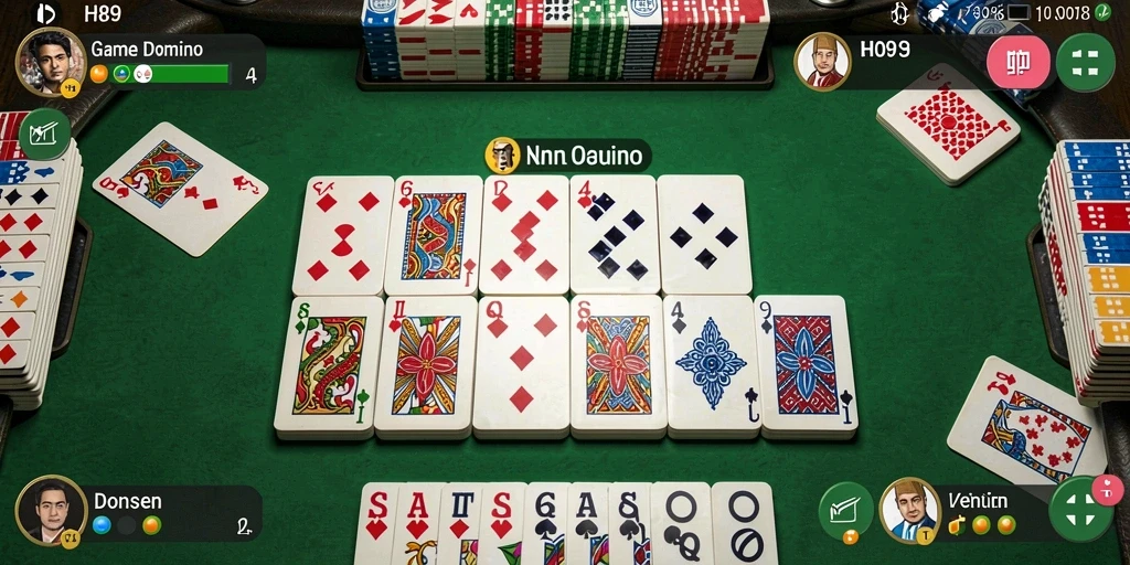 Screenshot H89 menampilkan gameplay seru domino yang menarik.