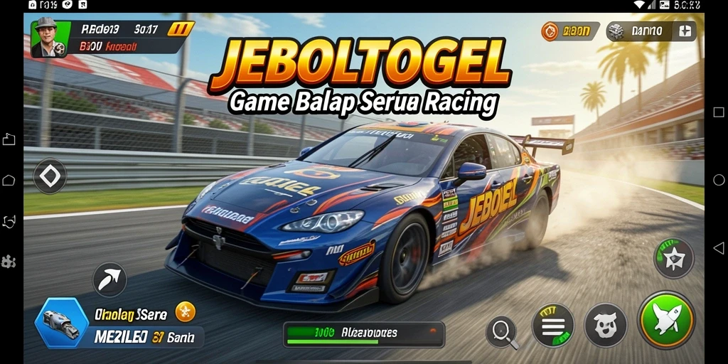 Tampilan gameplay mendebarkan dalam JEBOLTOGEL dengan aksi balap cepat.