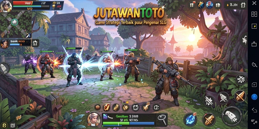 Tangkapan layar JUTAWANTOTO menampilkan aksi pertempuran strategis yang mendebarkan.