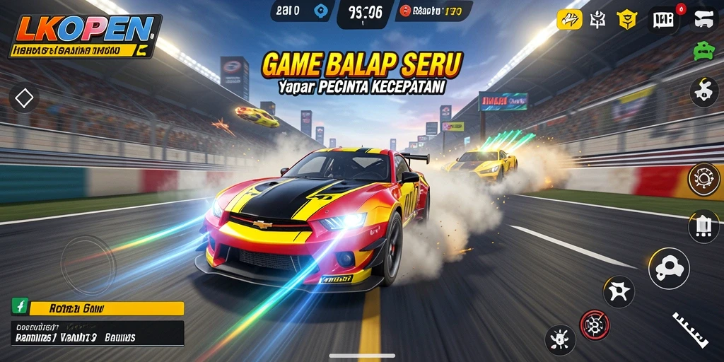 Gameplay Racing LKOPEN yang mendebarkan dan menantang.