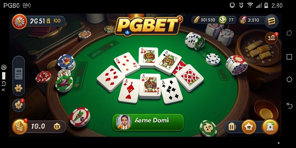 Gameplay PGBET menampilkan keseruan permainan Domino yang interaktif.