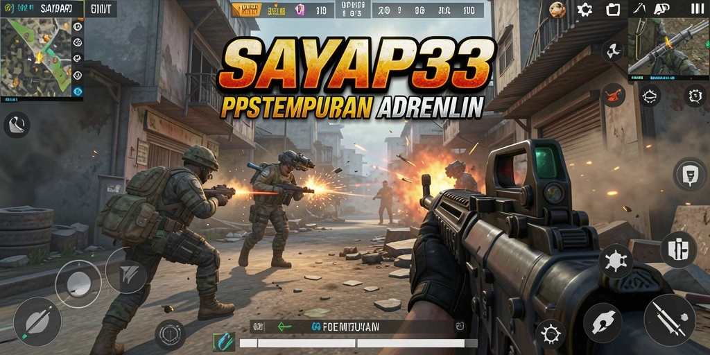 Gameplay intens dari SAYAP33 dengan aksi tembak-tembakan yang seru.