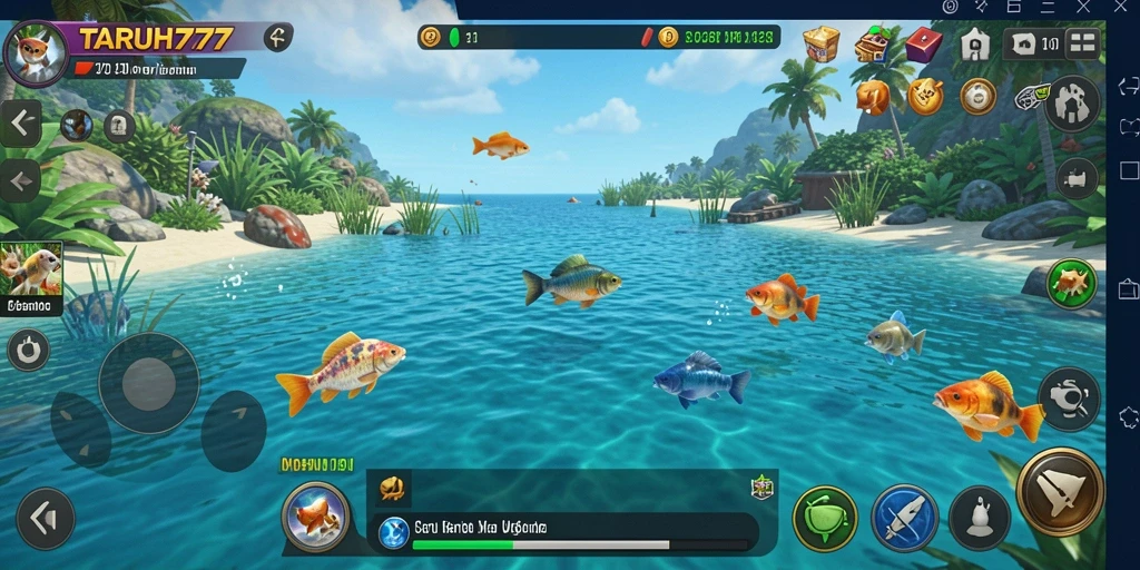 Tampilan gameplay memancing yang seru dan menarik di TARUH777.